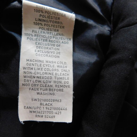 Swiss Tech Kids Parka Coat Black with Faux Fur Hood Size 6-7 - Picture 8 of 8